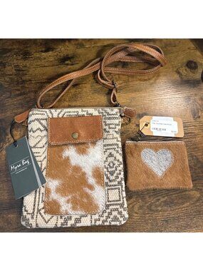 Myra NWT Muierra Rivet Crossbody Bag + Cowhide Coin Bag